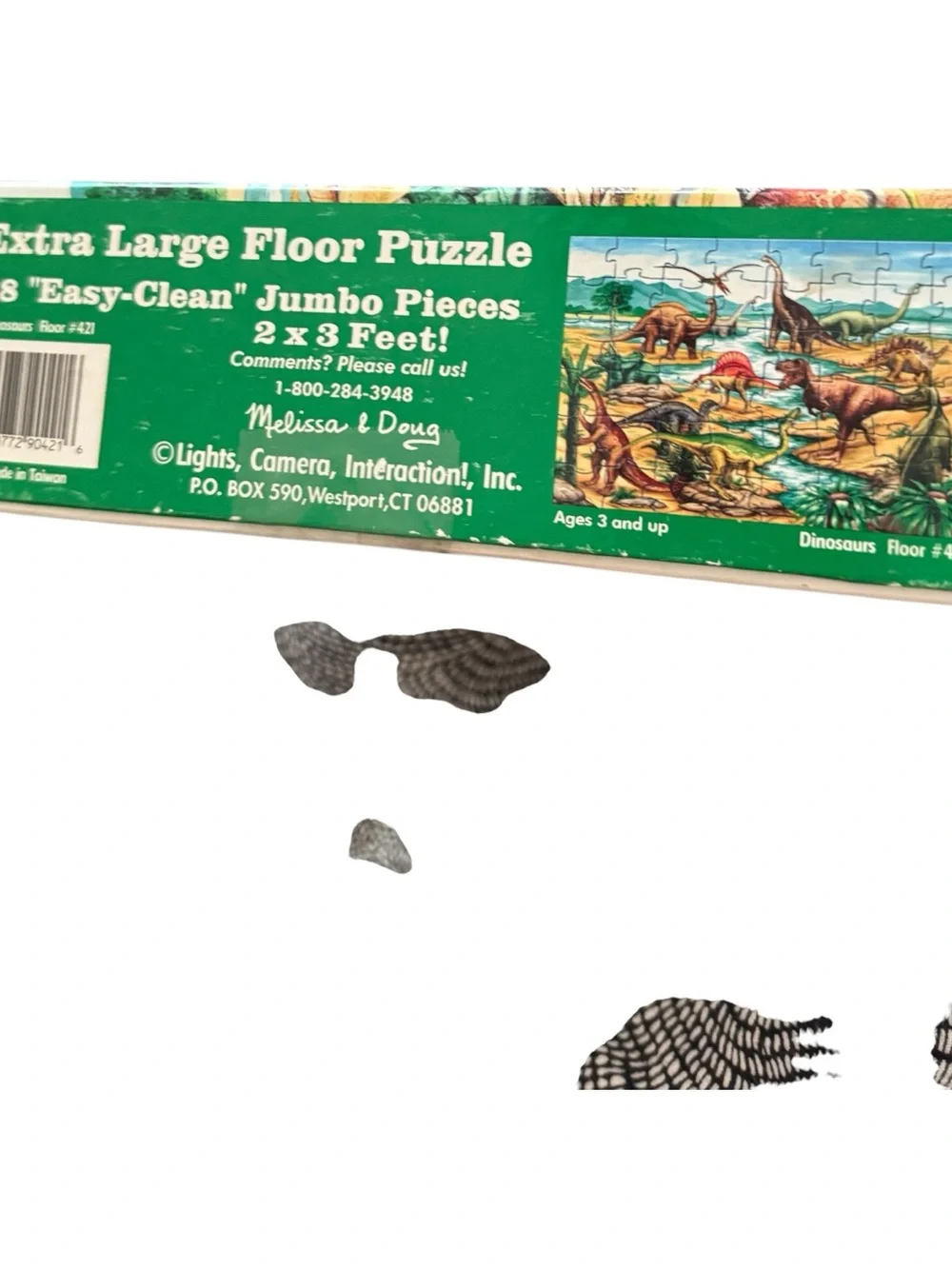 Melissa & Doug Dinosaurs Floor Puzzle #421 48 Piece Jumbo 2x3 Ft Vintage